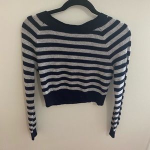 Aqua Cashmere Cropped Sweater